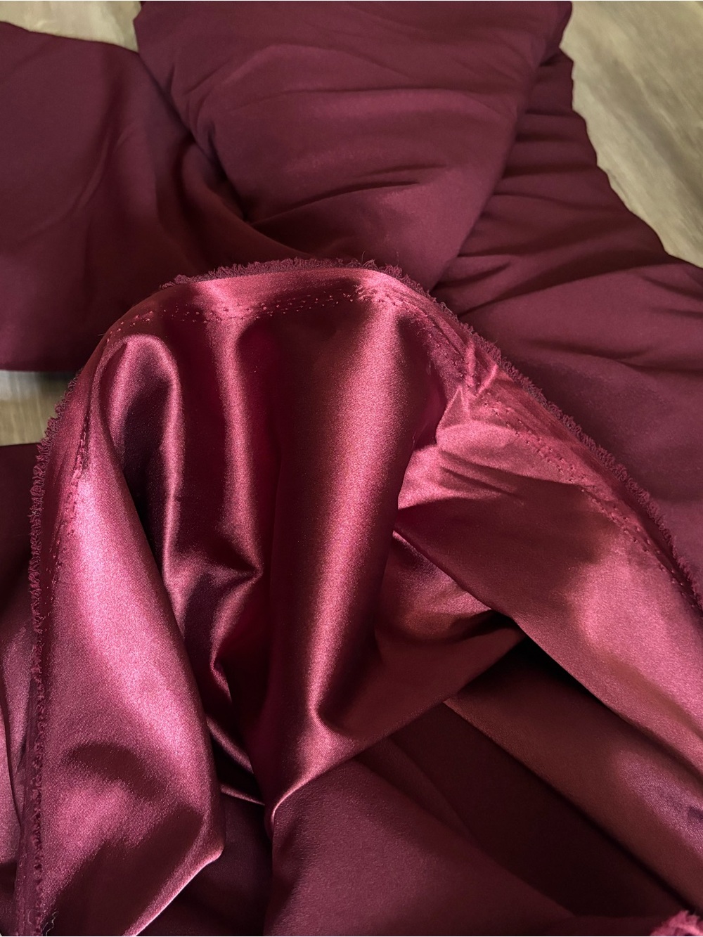 Satin-Like Deep Wine Fabric